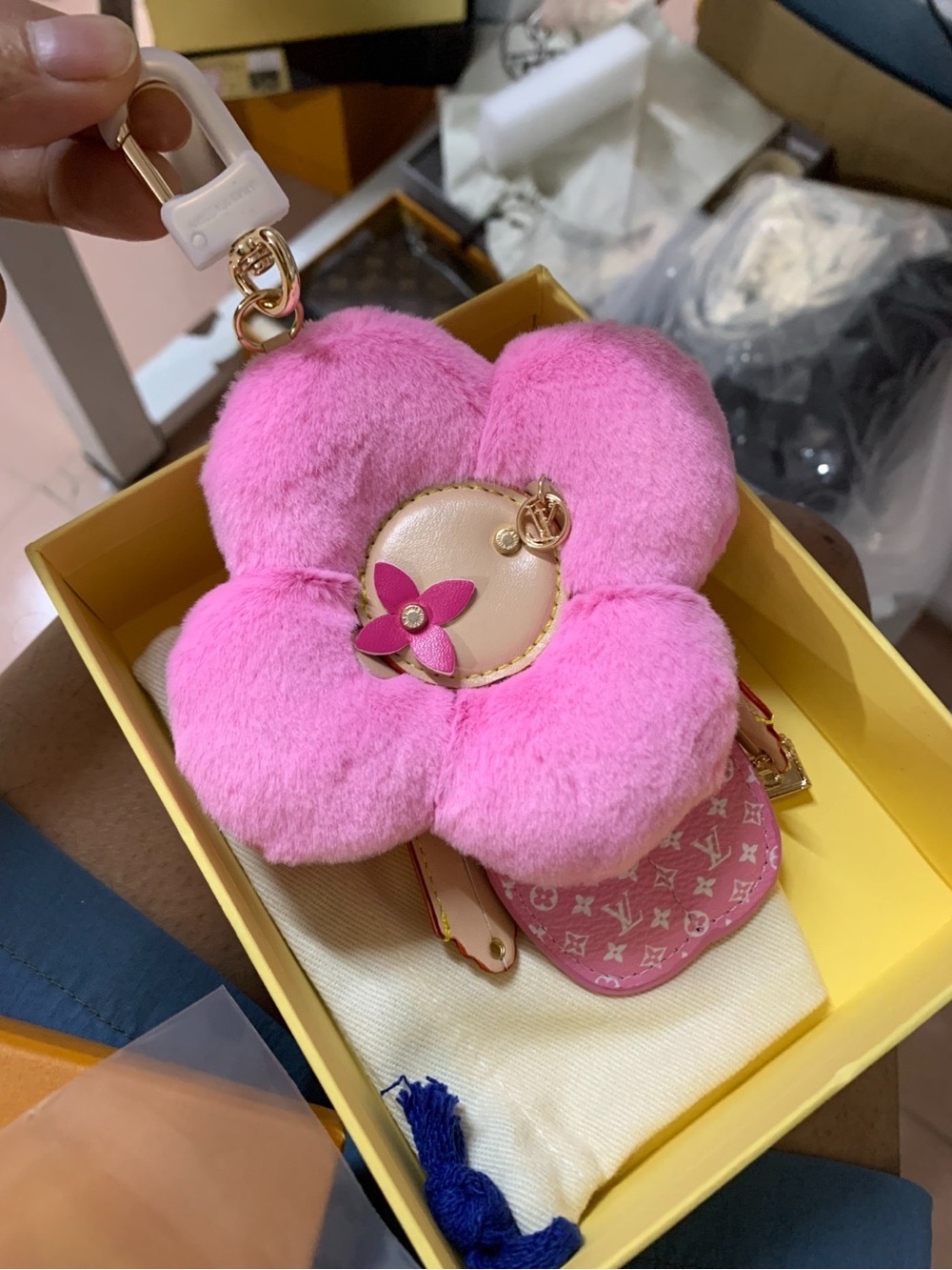 Authentic Louis Vuitton Vivienne pink Bag Charm